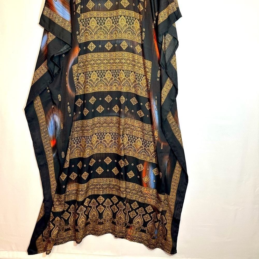 Sante Classic Womens Mumu Kaftan Maxi Dress One Size Summer Vacation 1970’s Boho - Picture 8 of 10